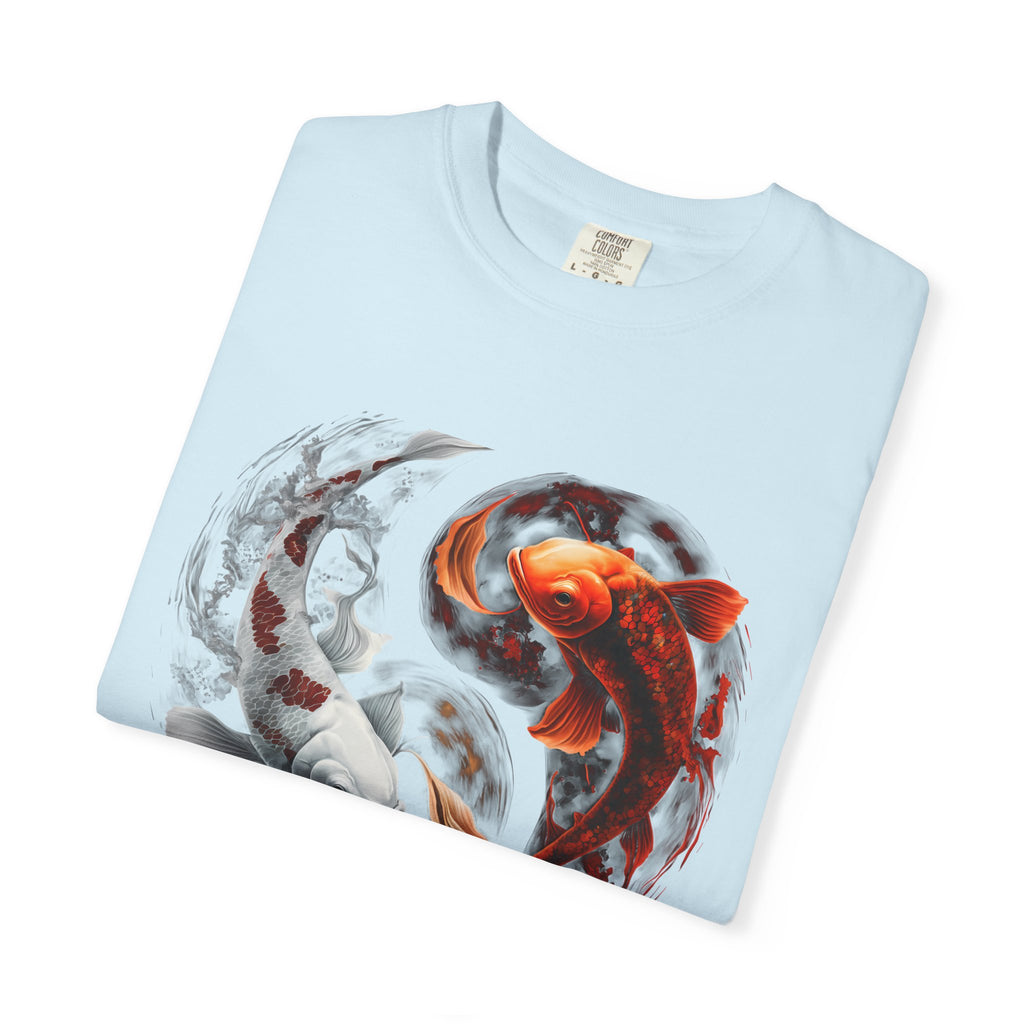 Koi Yin Yang T-Shirt — Red & White Koi Fish Graphic Tee