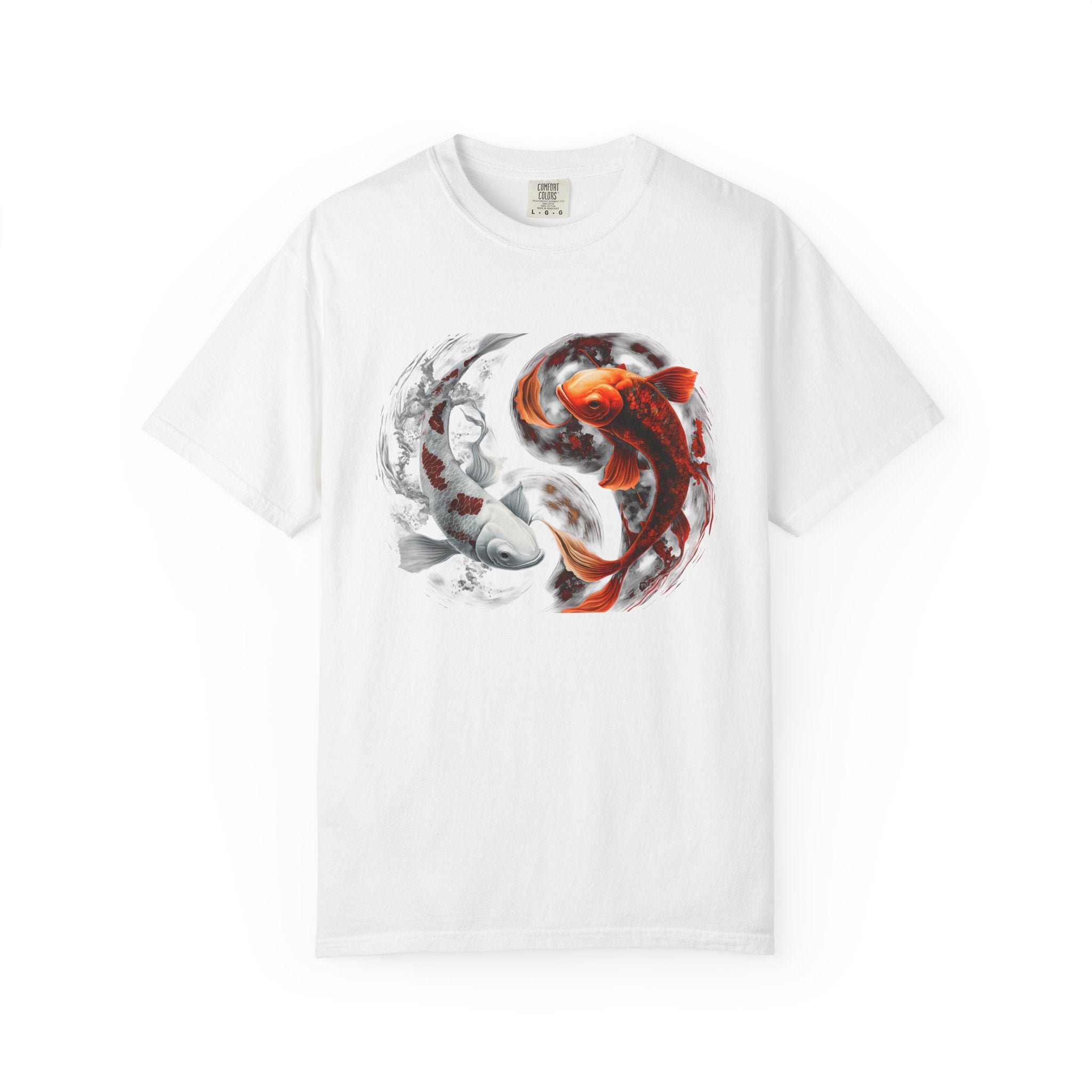 Koi Yin Yang T-Shirt — Red & White Koi Fish Graphic Tee