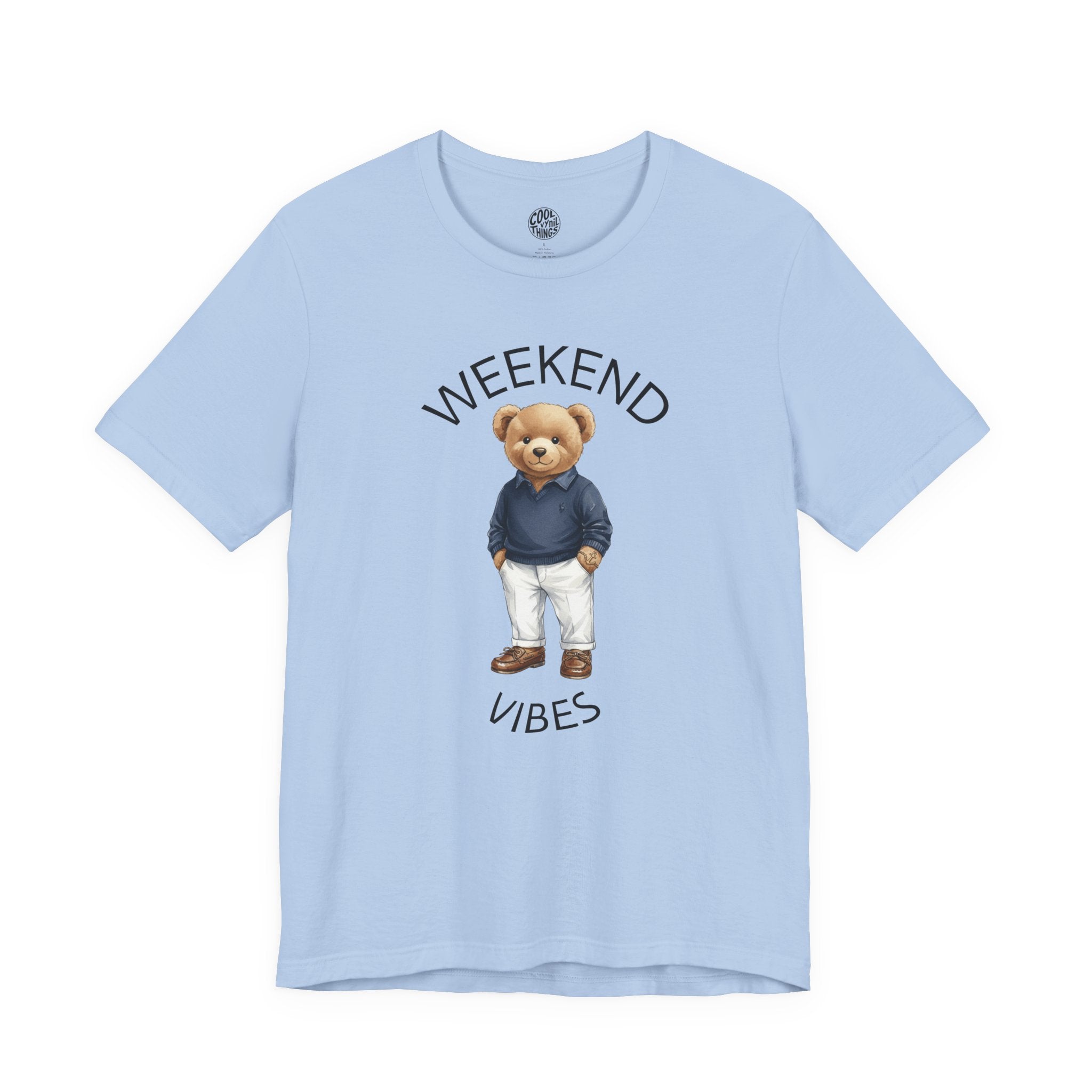 Weekend Vibes Teddy Bear T-Shirt | Casual Cute Graphic Tee