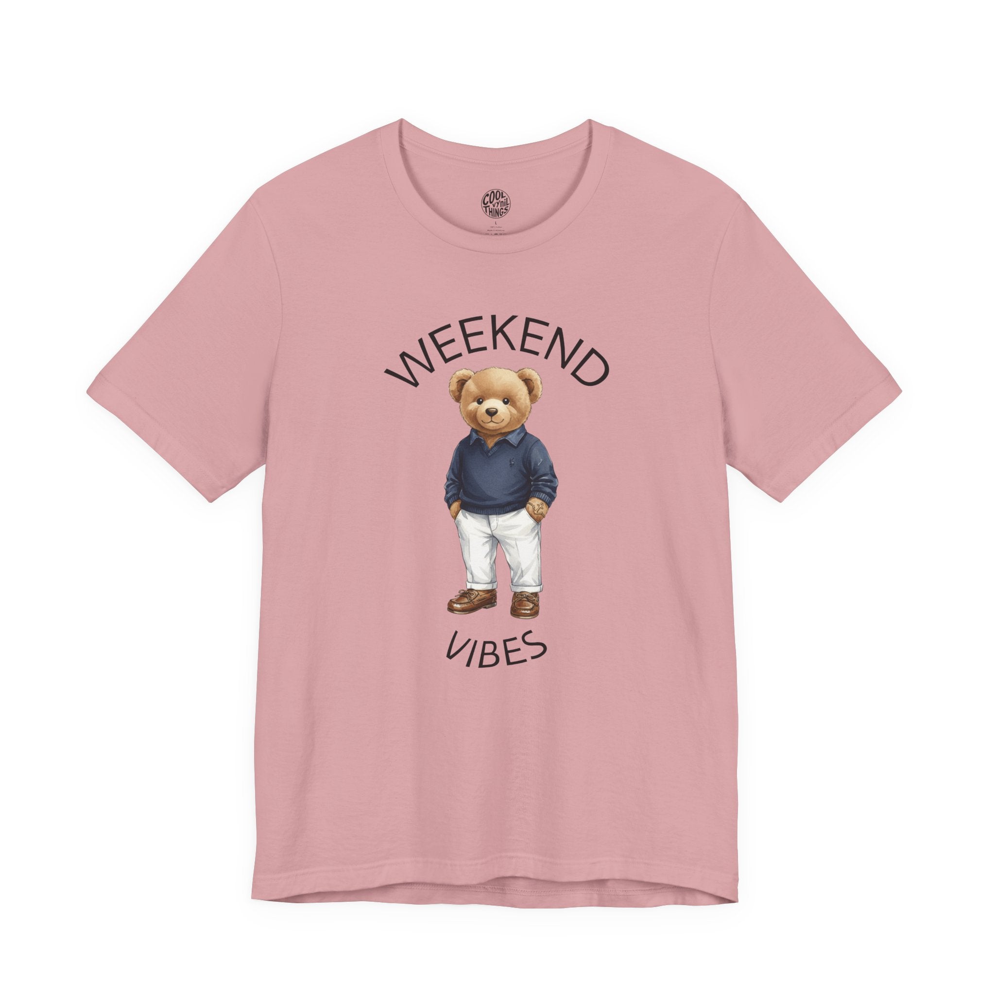 Weekend Vibes Teddy Bear T-Shirt | Casual Cute Graphic Tee