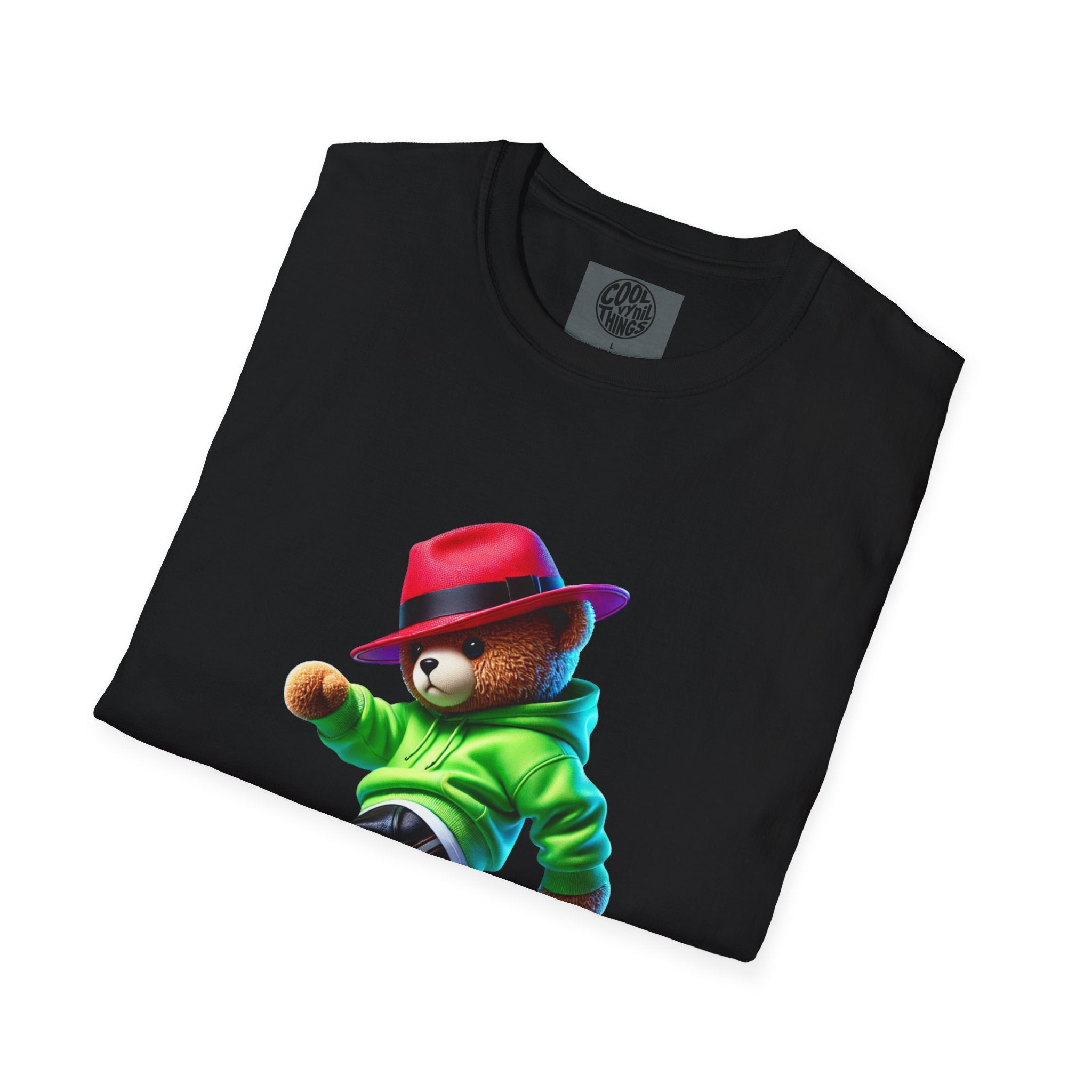 Skateboarding Bear T-Shirt, Unisex Funny Graphic Tee, Trendy Streetwear, Gift for Hip-Hop Lovers, Casual Everyday Wear