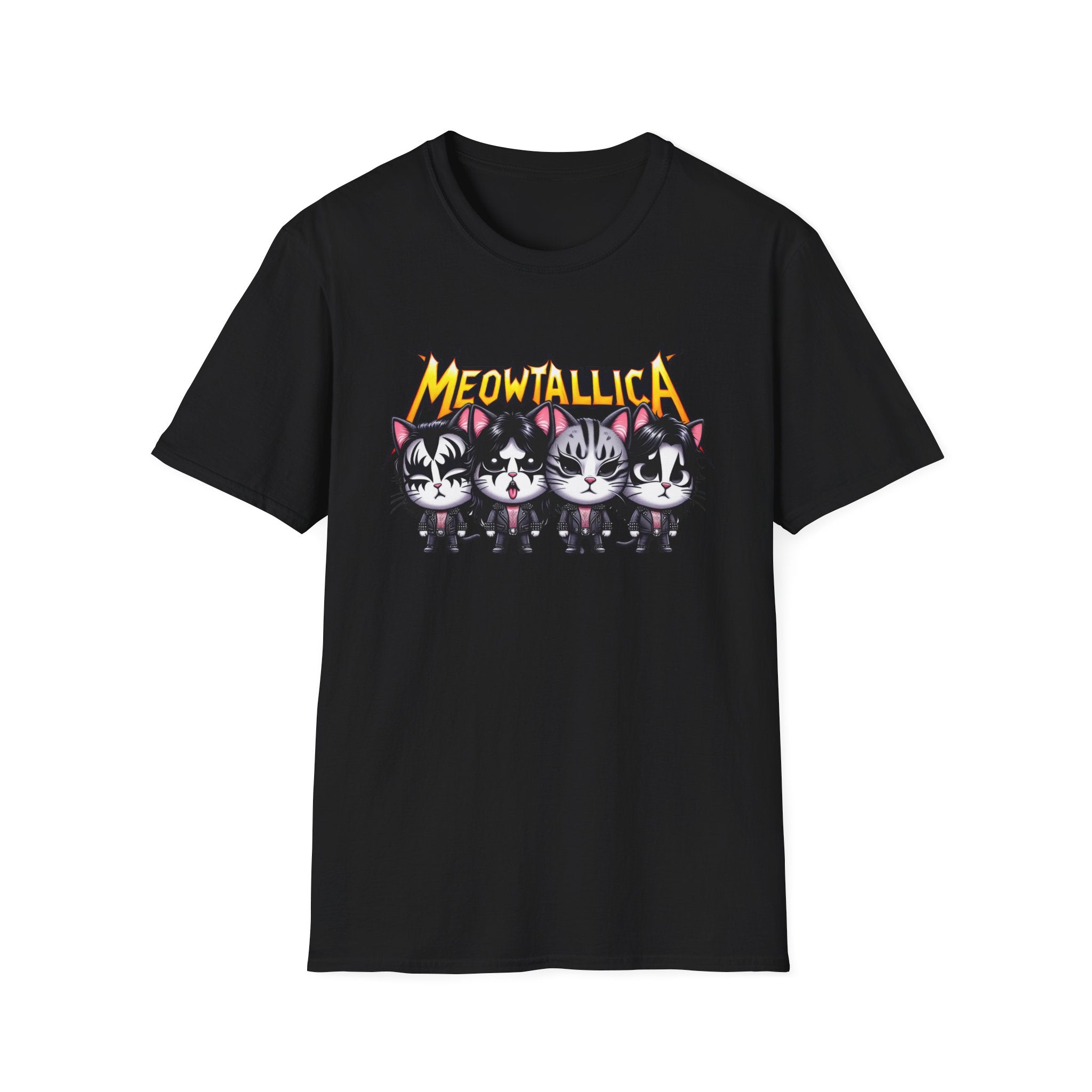Meowtallica Cat Lover Unisex Softstyle Tee, Graphic Tee, Funny Cat Shirt, Cat Mom Gift, Cat Dad Tee, Cat Lady Tee