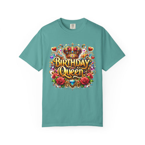 Birthday Queen T-Shirt | Crown, Roses, Colorful Confetti