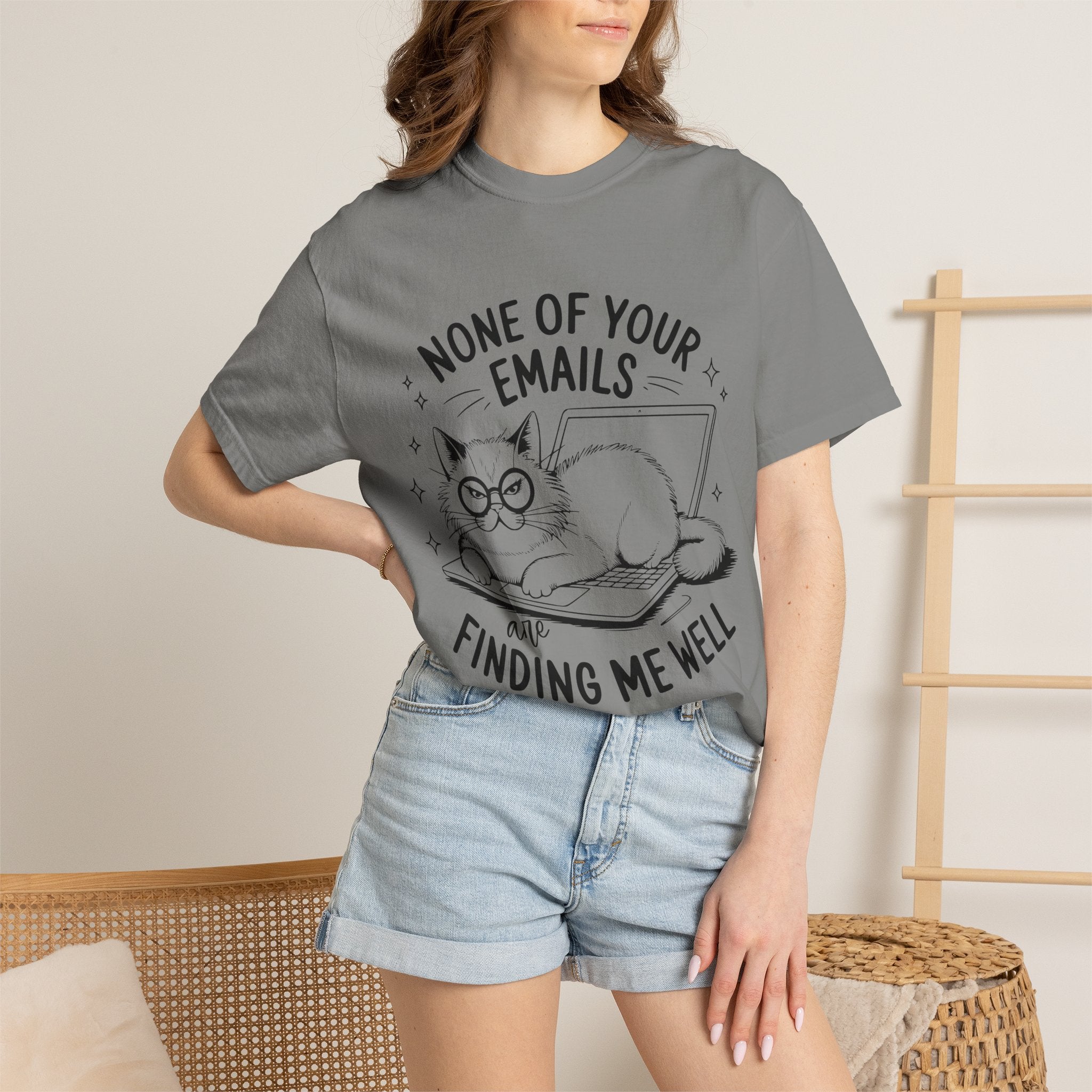 Whimsical Cat Tee: Perfect Gift for Cat Lovers, Fun Humor Shirt, Relaxed Fit, Cozy Casual Wear, Gift for Pet Owners