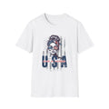 Patriotic Tee, America Shirt, July 4th Clothing, Red White Blue Top, All Gender Softstyle T-Shirt