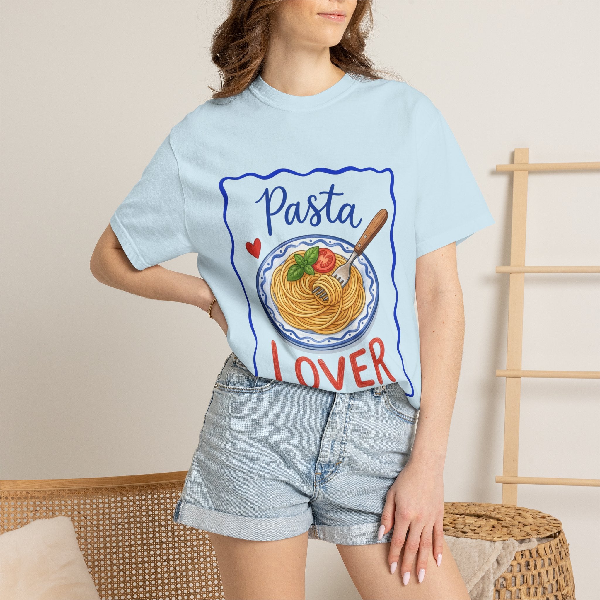 Pasta Lover plate illustration T-Shirt | Spaghetti graphic tee